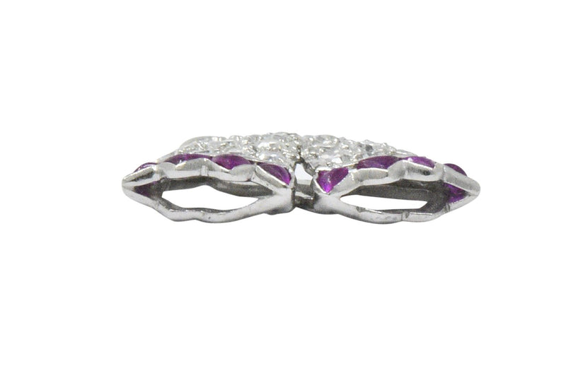 Art Deco 0.40 CTW Diamond Ruby Platinum Chastity Belt Charm Wilson's Estate Jewelry