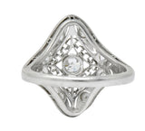 Art Deco 0.43 CTW Diamond Platinum Dinner Ring - Wilson's Estate Jewelry