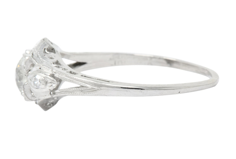 Art Deco 0.49 CTW Old European Diamond Platinum Engagement Ring - Wilson's Estate Jewelry