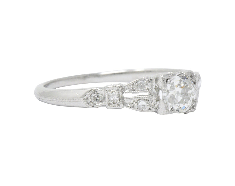 Art Deco 0.51 CTW Diamond Platinum Engagement Ring Wilson's Estate Jewelry