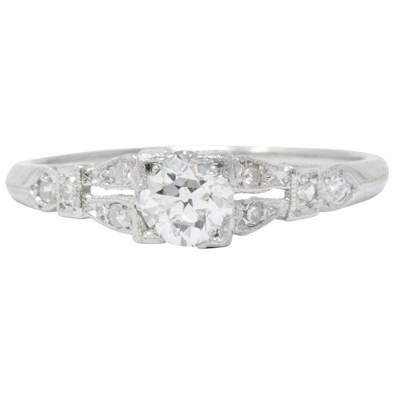 Art Deco 0.51 CTW Diamond Platinum Engagement Ring Wilson's Estate Jewelry