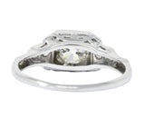 Art Deco 0.53 CTW Diamond 18 Karat White Gold Engagement Ring Wilson's Estate Jewelry