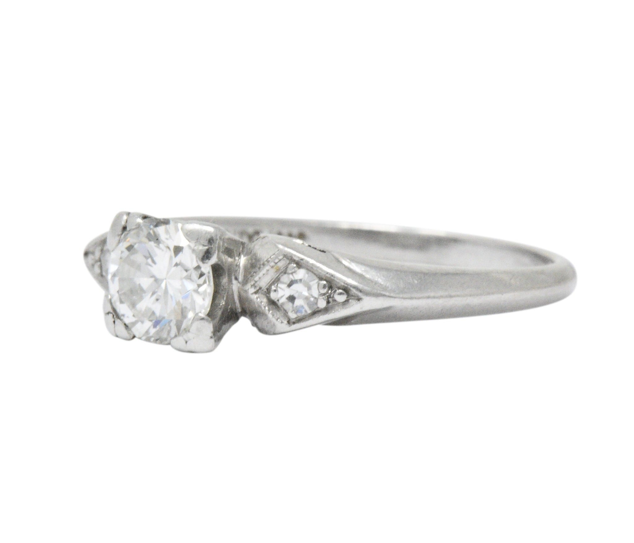 Pretty Art Deco 0.55 CTW Diamond Platinum Engagement Ring Wilson's Estate Jewelry