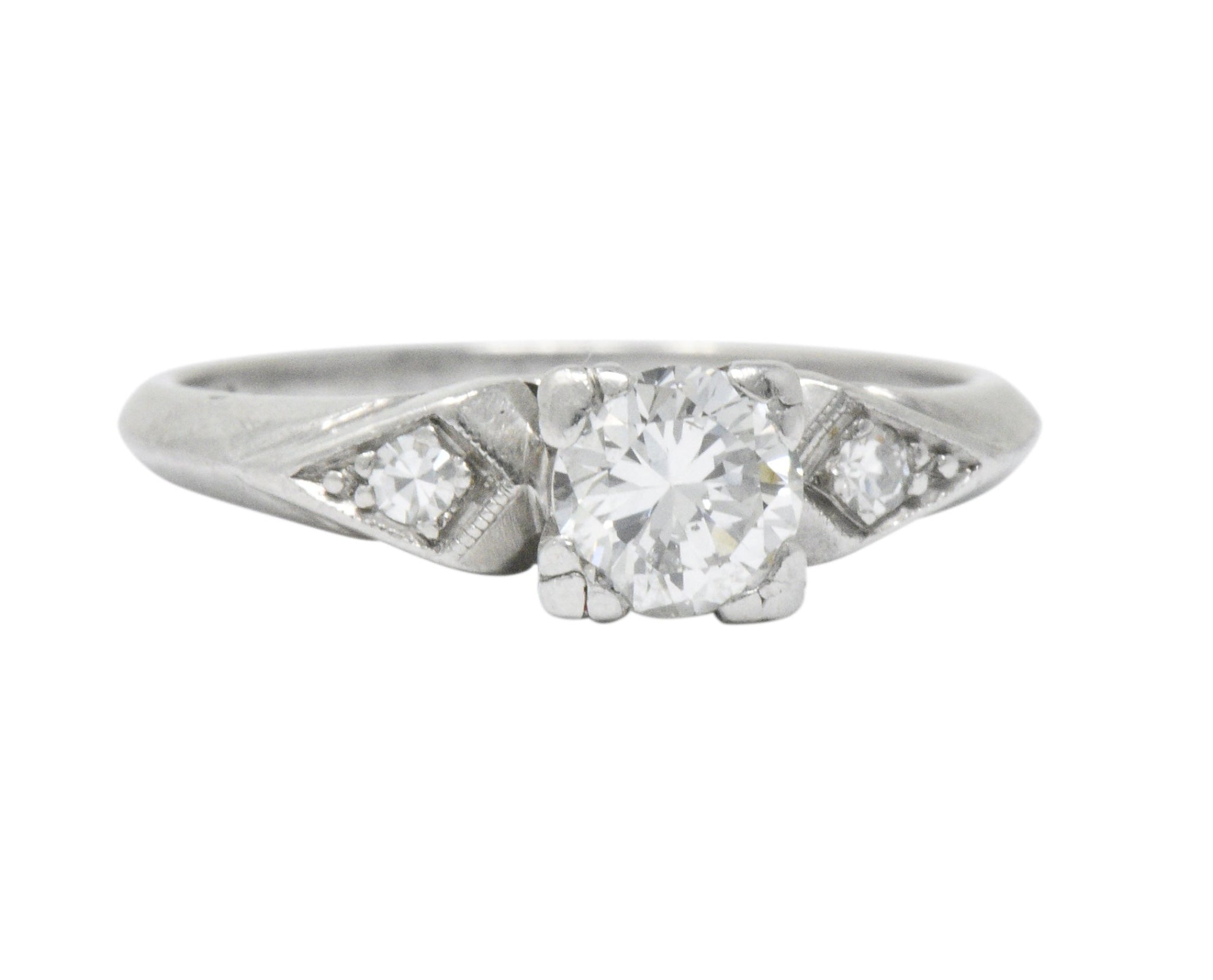 Pretty Art Deco 0.55 CTW Diamond Platinum Engagement Ring Wilson's Estate Jewelry