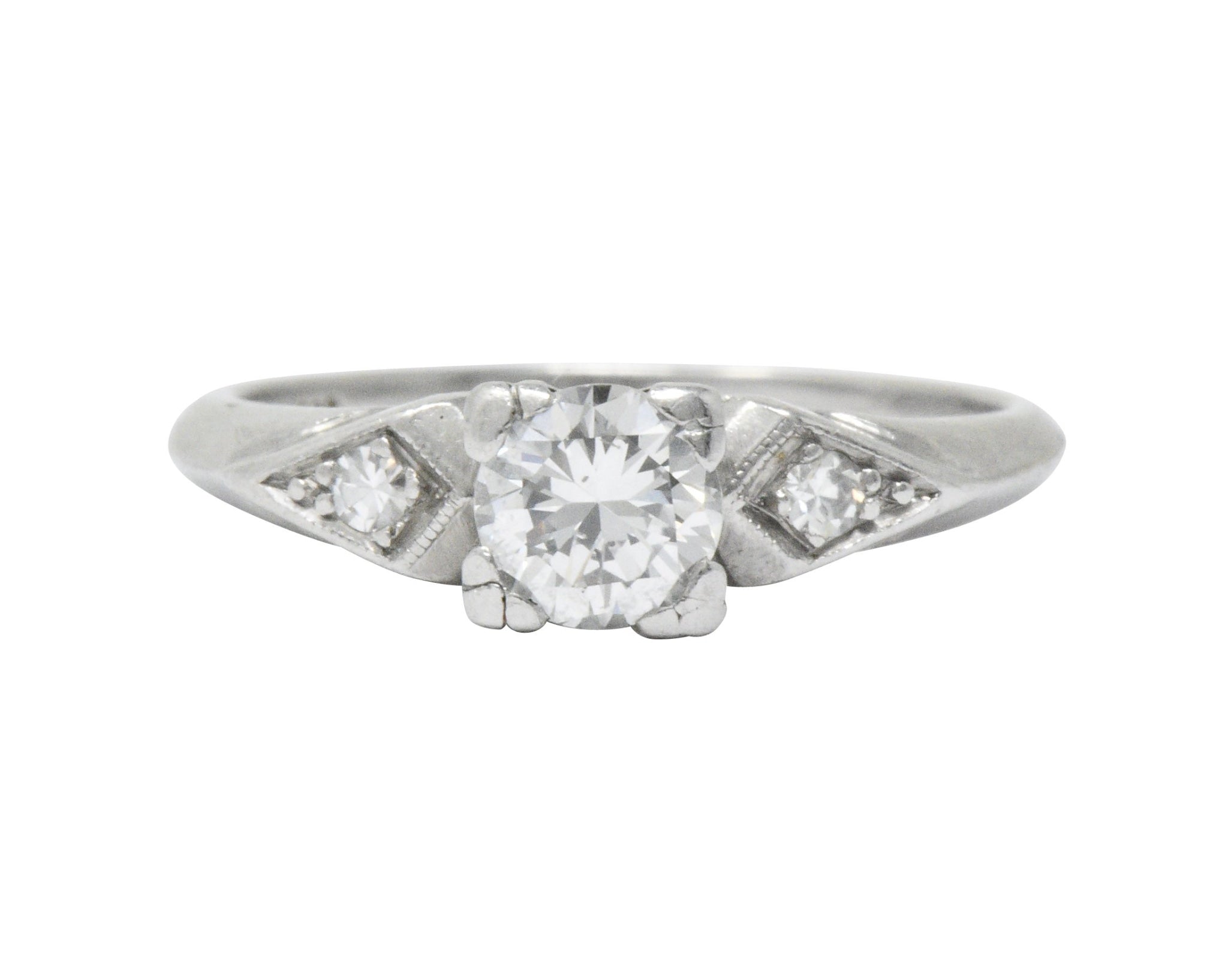 Pretty Art Deco 0.55 CTW Diamond Platinum Engagement Ring Wilson's Estate Jewelry