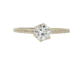Art Deco 0.57 Carat Diamond 14 Karat Gold Solitaire Engagement Ring GIA Wilson's Estate Jewelry