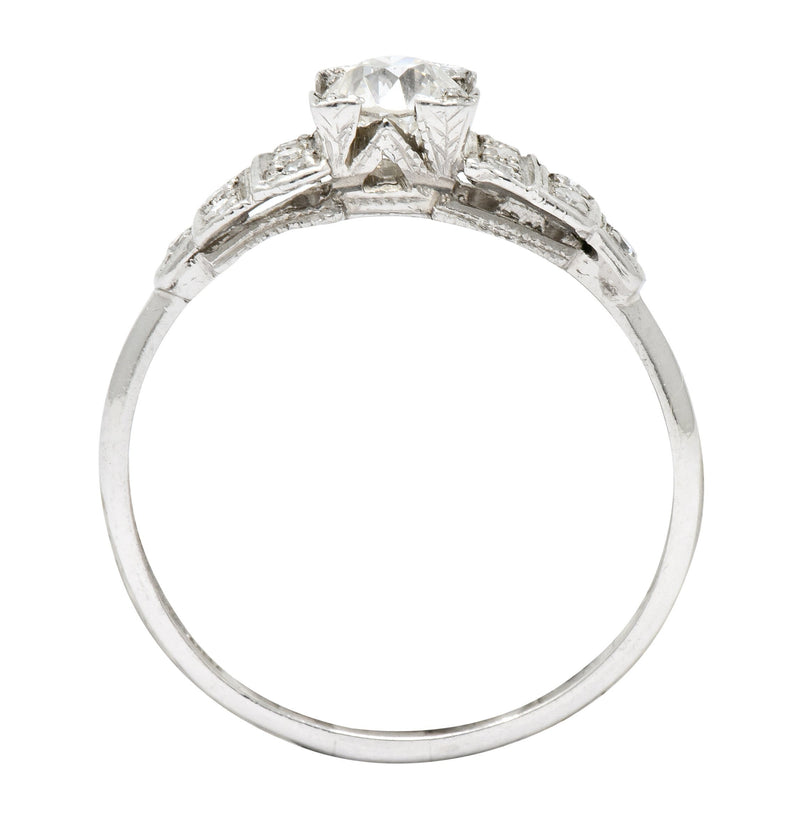 Art Deco 0.60 CTW Diamond Platinum Engagement Ring Circa 1930 - Wilson's Estate Jewelry