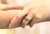 Art Deco 0.60 CTW Diamond Sapphire 18 Karat White Gold Ring Wilson's Estate Jewelry