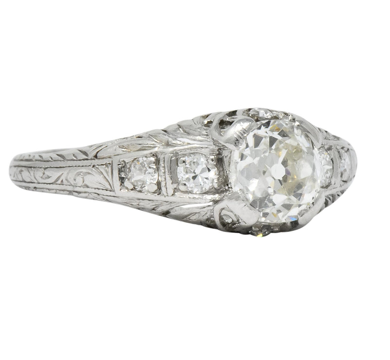 Art Deco 0.70 CTW Diamond Platinum Engagement Ring - Wilson's Estate Jewelry