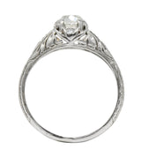 Art Deco 0.70 CTW Diamond Platinum Engagement Ring - Wilson's Estate Jewelry