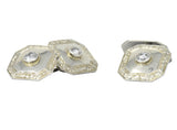 Art Deco 0.72 CTW Diamond 18 Karat White Gold Cufflinks Wilson's Estate Jewelry