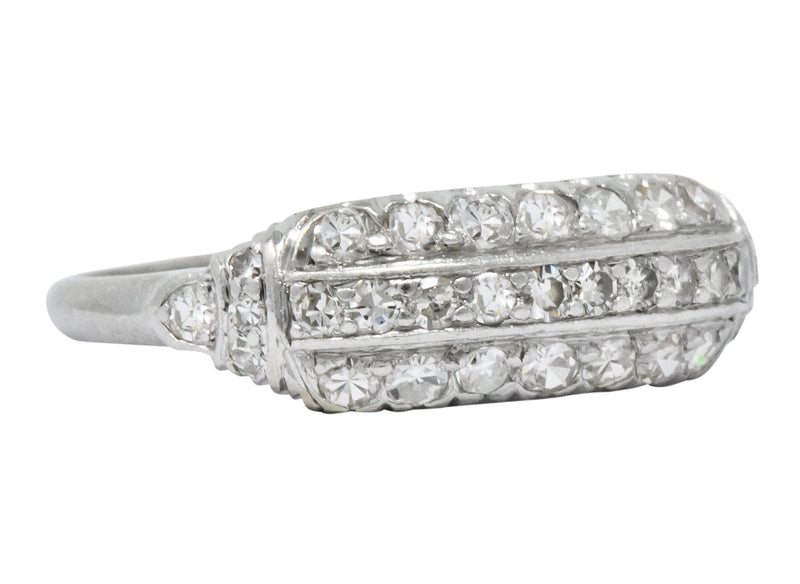 Art Deco 0.80 CTW Diamond Platinum Stackable Ring - Wilson's Estate Jewelry