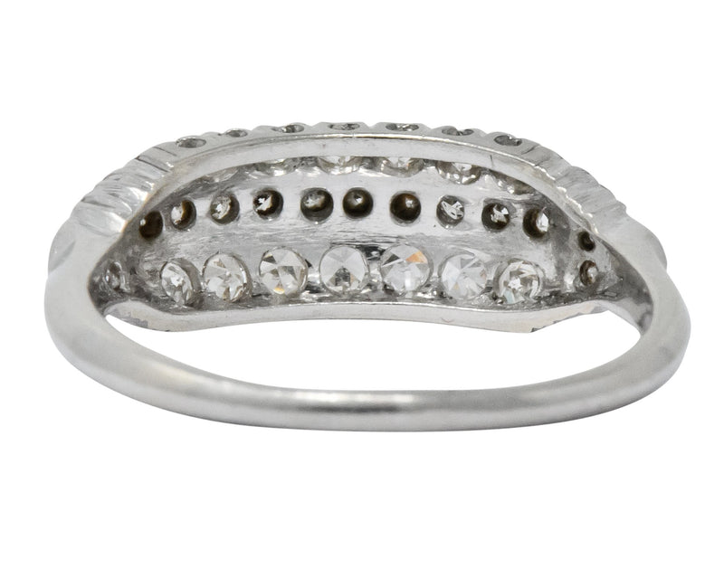Art Deco 0.80 CTW Diamond Platinum Stackable Ring - Wilson's Estate Jewelry