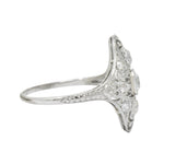 Art Deco 0.93 CTW Old European Cut Diamond Platinum Dinner Ring Wilson's Estate Jewelry
