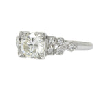 Art Deco 1.05 CTW Diamond Platinum Engagement Ring GIA Wilson's Estate Jewelry