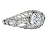 Art Deco 1.30 CTW Old European Cut Diamond Platinum Engagement Ring - Wilson's Estate Jewelry