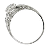 Art Deco 1.60 CTW Diamond Platinum Engagement Ring, GIA Wilson's Estate Jewelry