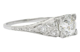Art Deco 1.60 CTW Diamond Platinum Engagement Ring, GIA Wilson's Estate Jewelry