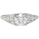 Art Deco 1.60 CTW Diamond Platinum Engagement Ring, GIA Wilson's Estate Jewelry