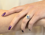 Art Deco 1.70 CTW Sapphire Diamond Platinum Ring Wilson's Estate Jewelry