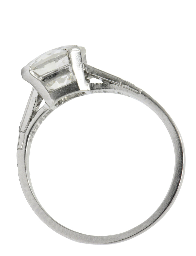 Art Deco 1.83 CTW Diamond Platinum Engagement Ring GIA Wilson's Estate Jewelry