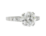 Art Deco 1.83 CTW Diamond Platinum Engagement Ring GIA Wilson's Estate Jewelry