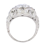 Art Deco 1.83 CTW Diamond Sapphire Platinum Engagement Ring GIA - Wilson's Estate Jewelry