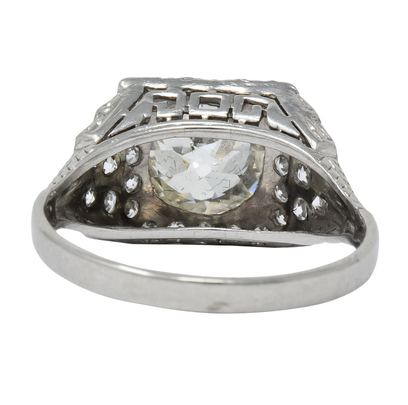 Art Deco 1.95 CTW Diamond Platinum Engagement Ring - Wilson's Estate Jewelry
