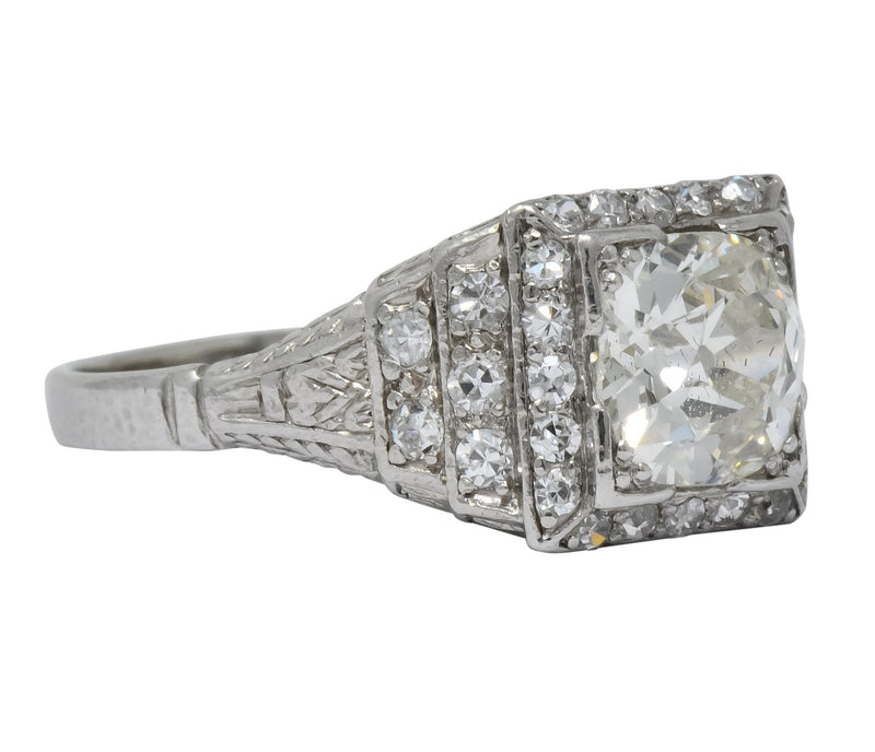 Art Deco 1.95 CTW Diamond Platinum Engagement Ring - Wilson's Estate Jewelry