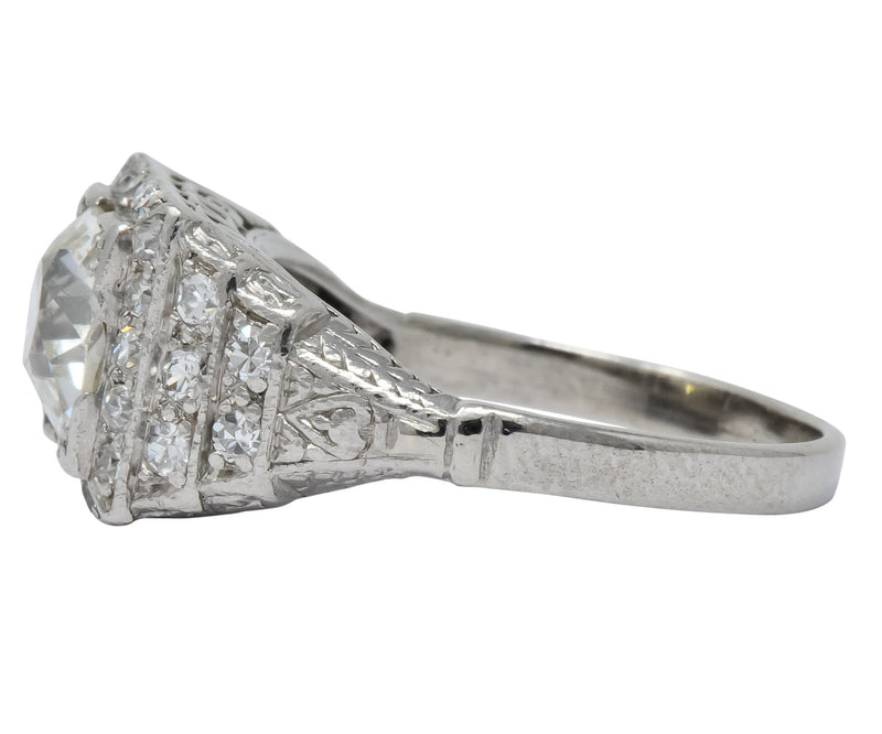 Art Deco 1.95 CTW Diamond Platinum Engagement Ring - Wilson's Estate Jewelry