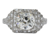 Art Deco 1.95 CTW Diamond Platinum Engagement Ring - Wilson's Estate Jewelry