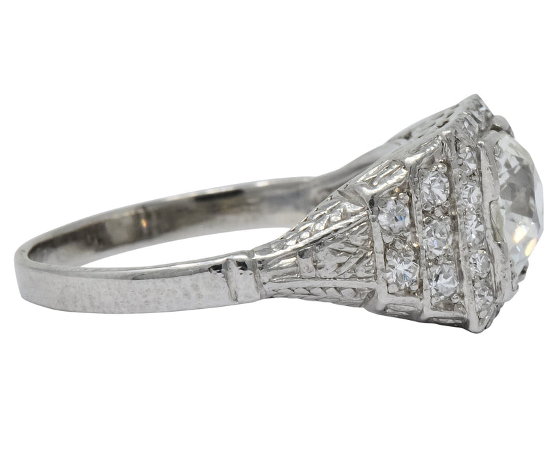 Art Deco 1.95 CTW Diamond Platinum Engagement Ring - Wilson's Estate Jewelry