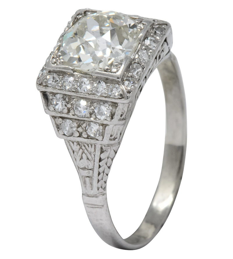 Art Deco 1.95 CTW Diamond Platinum Engagement Ring - Wilson's Estate Jewelry