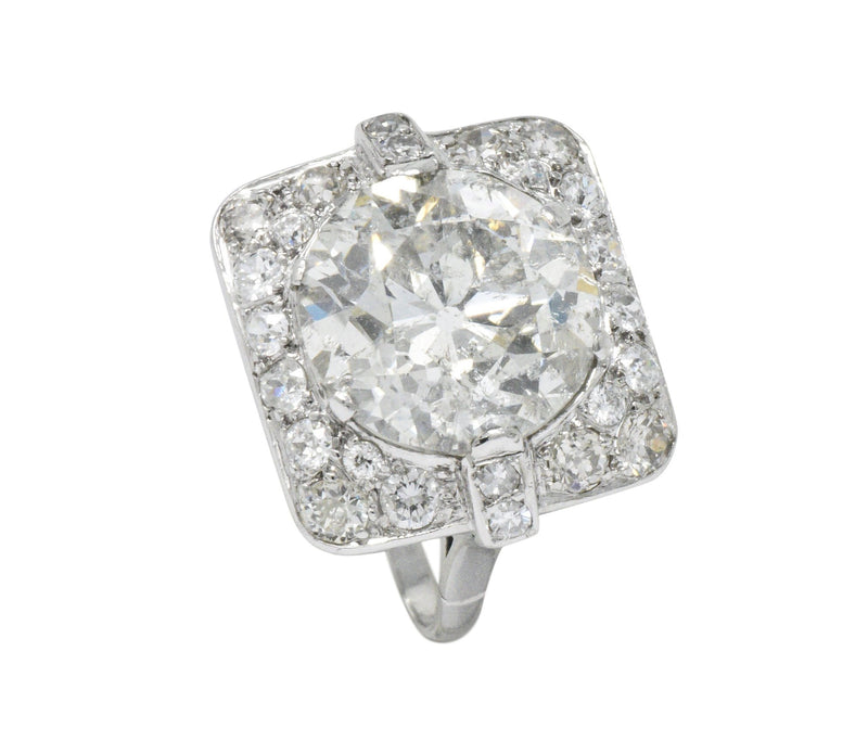 Art Deco 10.07 CTW Diamond and Platinum Engagement Ring Wilson's Estate Jewelry