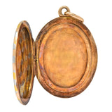 Art Deco 14 Karat Two-Tone Gold Platinum Decorated Locket - Wilson's Estate Jewelry