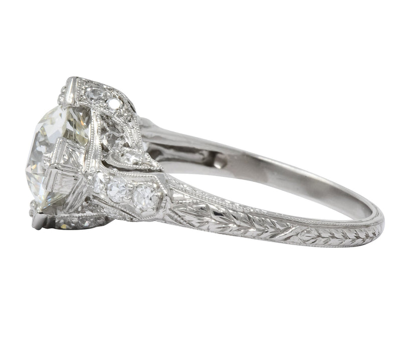 Art Deco 2.03 CTW Diamond Platinum Engagement Ring - Wilson's Estate Jewelry