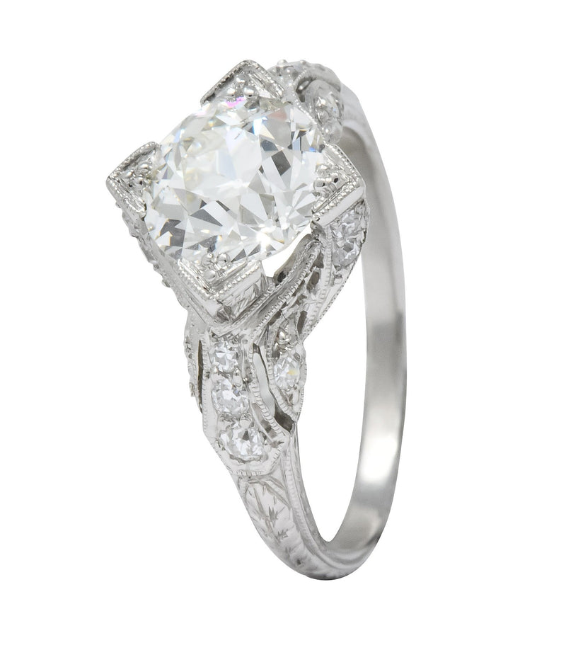 Art Deco 2.03 CTW Diamond Platinum Engagement Ring - Wilson's Estate Jewelry
