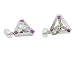 Art Deco 2.08 CTW Diamond Ruby Platinum Cufflinks Wilson's Estate Jewelry