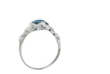 Art Deco 2.35 Carats Zircon Diamond And 14 Karat White Gold Ring Wilson's Estate Jewelry