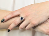 Art Deco 2.86 CTW No Heat Sapphire Diamond Platinum Ring AGL Wilson's Antique & Estate Jewelry