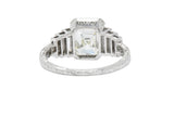 Art Deco 3.64 CTW Asscher Cut Diamond & Platinum Engagement Ring GIA Wilson's Estate Jewelry
