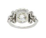 Art Deco 3.88 CTW Diamond Platinum Engagement Ring GIA Wilson's Estate Jewelry