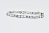 Art Deco 5.04 CTW Diamond Sapphire & Platinum Bracelet Wilson's Estate Jewelry