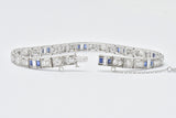 Art Deco 5.04 CTW Diamond Sapphire & Platinum Bracelet Wilson's Estate Jewelry