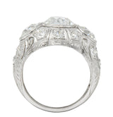 Art Deco 5.60 CTW Old European Cut Diamond Platinum Three Stone Ring - Wilson's Estate Jewelry