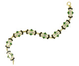 Art Deco Black & Green Enamel 14 Karat Gold Link Bracelet - Wilson's Estate Jewelry