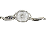 Art Deco Diamond Camphor Glass Enamel Platinum-Topped Bracelet Wilson's Estate Jewelry