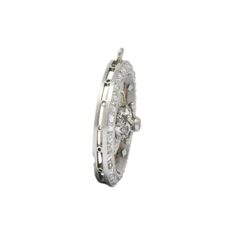 Art Deco Diamond Enamel Gold Platinum Roulette Charm Wilson's Estate Jewelry