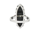 Art Deco Diamond Onyx Platinum Ring Wilson's Estate Jewelry