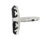Art Deco Diamond Onyx Platinum Ring Wilson's Estate Jewelry